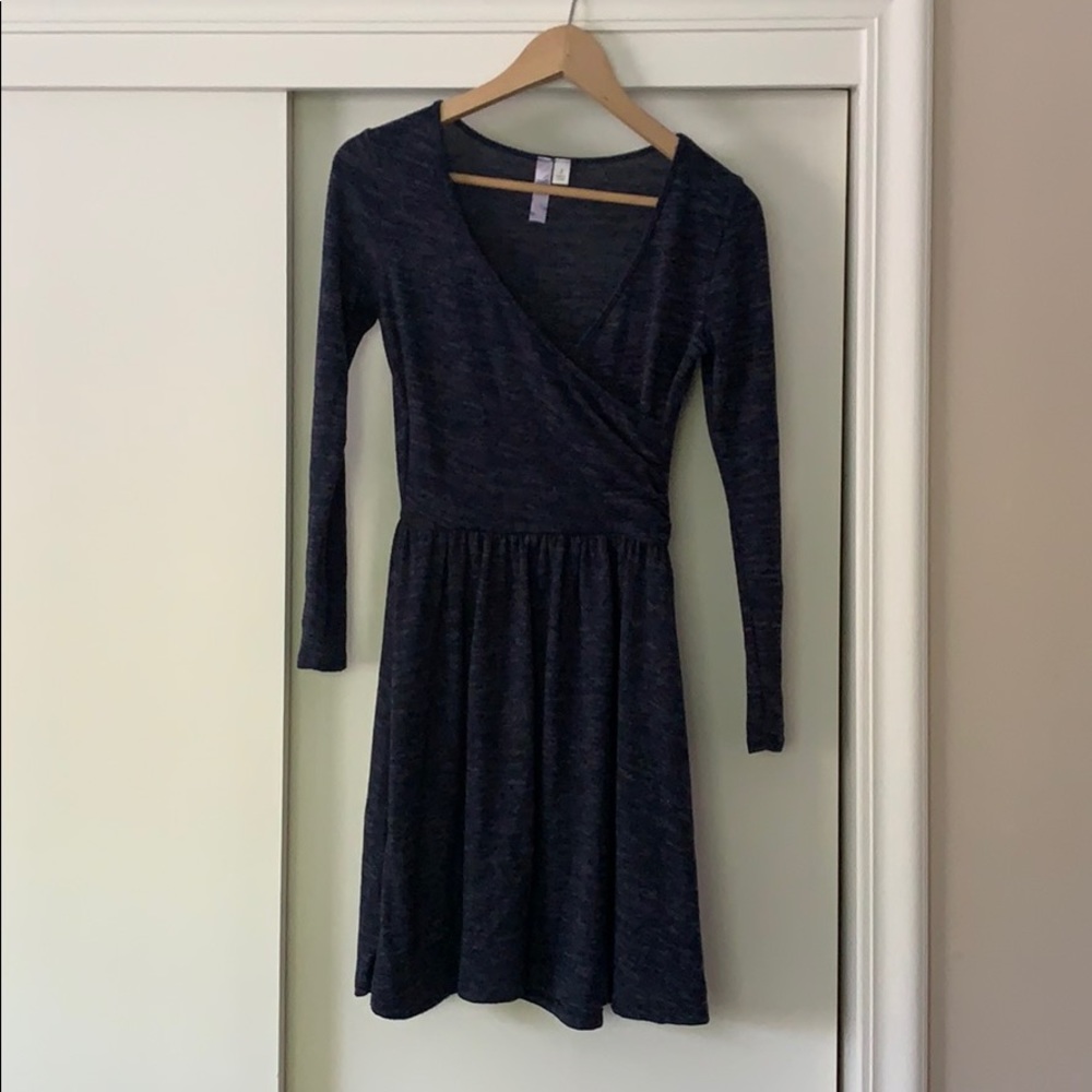 Navy long sleeve skater dress